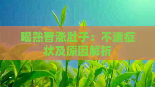 喝熟普涨肚子：不适症状及原因解析