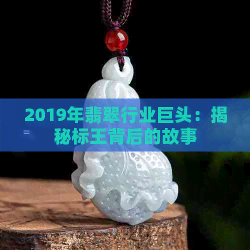 2019年翡翠行业巨头：揭秘标王背后的故事