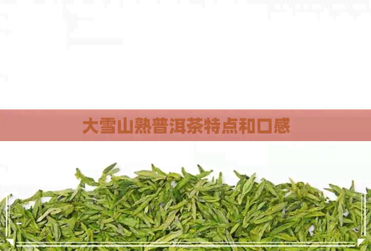 大雪山熟普洱茶特点和口感