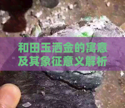 和田玉洒金的寓意及其象征意义解析：探索中华文化精髓与传统价值