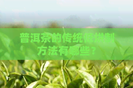 普洱茶的传统低烘制方法有哪些？