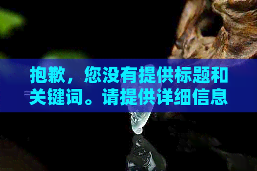 抱歉，您没有提供标题和关键词。请提供详细信息，以便我为您提供新的标题。