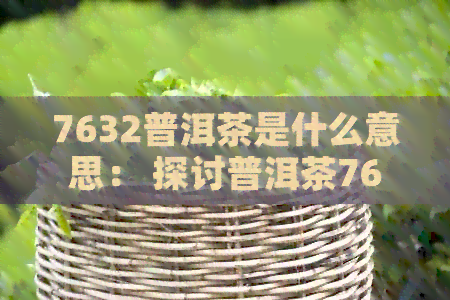 7632普洱茶是什么意思： 探讨普洱茶7632,7536,7562,7538的各自含义与区别