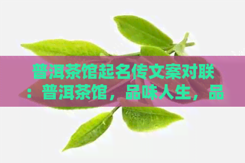 普洱茶馆起名传文案对联：普洱茶馆，品味人生，品茗论道。