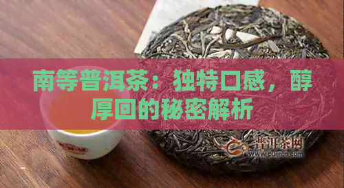 南等普洱茶：独特口感，醇厚回的秘密解析