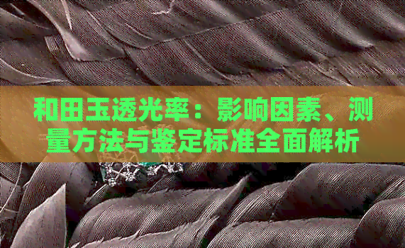 和田玉透光率：影响因素、测量方法与鉴定标准全面解析