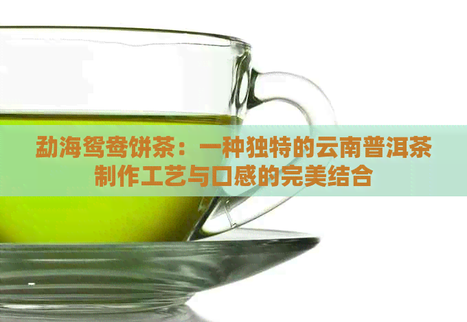 勐海鸳鸯饼茶：一种独特的云南普洱茶制作工艺与口感的完美结合