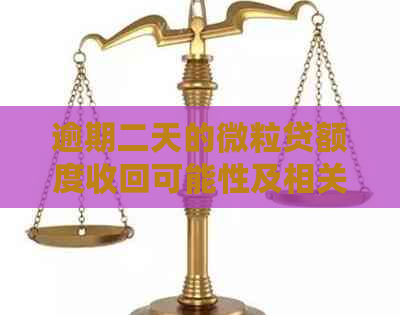 逾期二天的微粒贷额度收回可能性及相关影响因素分析