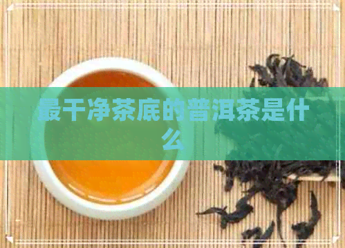 最干净茶底的普洱茶是什么