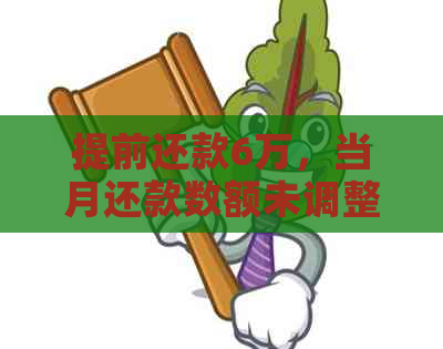 提前还款6万，当月还款数额未调整的解答与分析