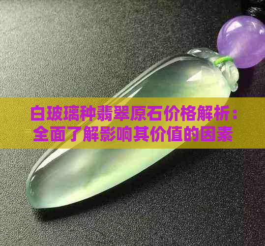 白玻璃种翡翠原石价格解析：全面了解影响其价值的因素