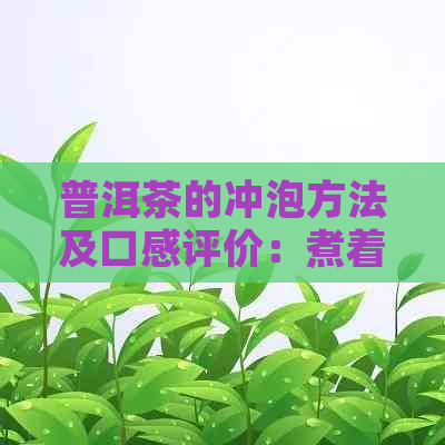 普洱茶的冲泡方法及口感评价：煮着喝好不好？