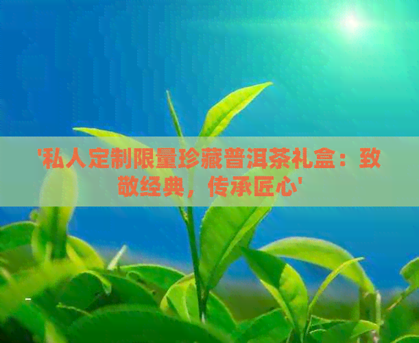 '私人定制限量珍藏普洱茶礼盒：致敬经典，传承匠心'