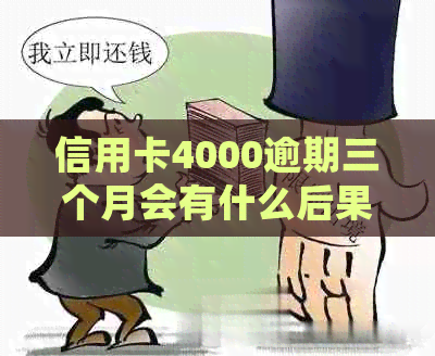 信用卡4000逾期三个月会有什么后果嘛，是否会被起诉或者坐牢？