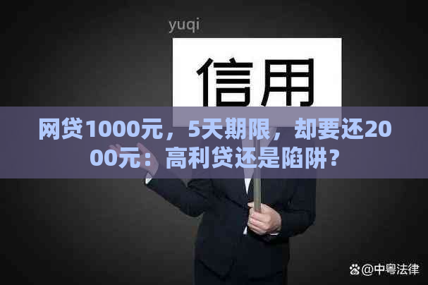 网贷1000元，5天期限，却要还2000元：高利贷还是陷阱？