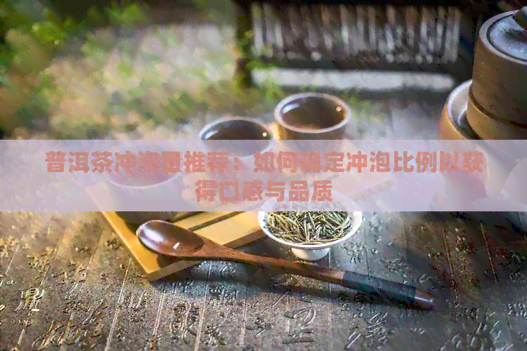 普洱茶冲泡量推荐：如何确定冲泡比例以获得口感与品质