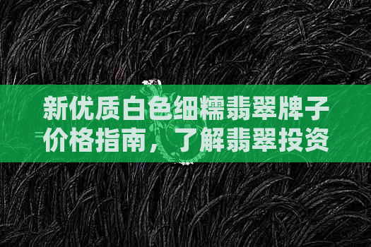 新优质白色细糯翡翠牌子价格指南，了解翡翠投资与选择的要诀