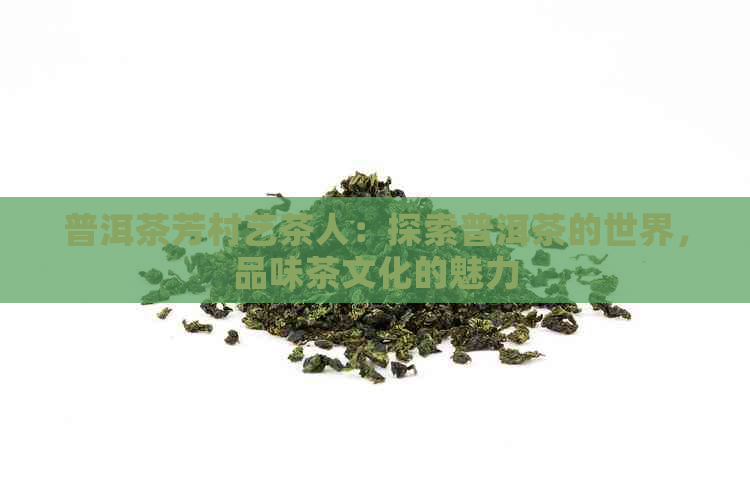 普洱茶芳村艺茶人：探索普洱茶的世界，品味茶文化的魅力