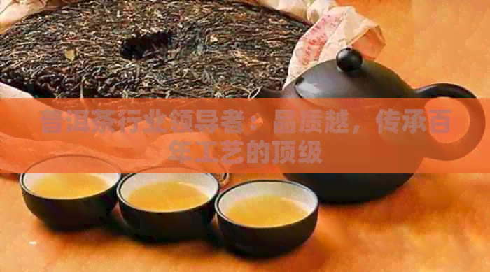 普洱茶行业领导者：品质越，传承百年工艺的顶级