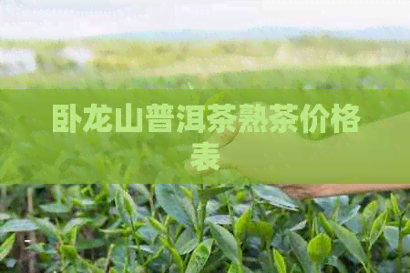 卧龙山普洱茶熟茶价格表