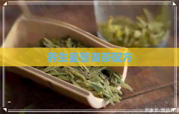 养生壶普洱茶配方