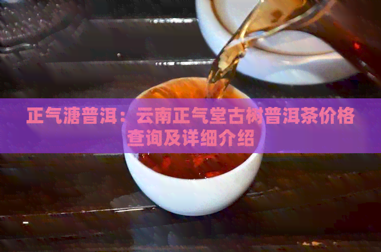 正气溏普洱：云南正气堂古树普洱茶价格查询及详细介绍