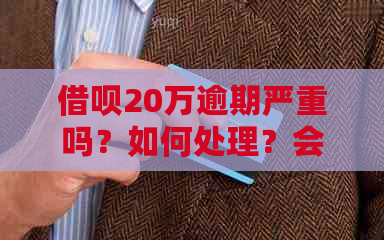 借呗20万逾期严重吗？如何处理？会起诉吗？会导致坐牢吗？