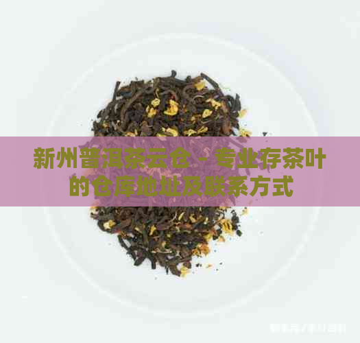 新州普洱茶云仓 - 专业存茶叶的仓库地址及联系方式