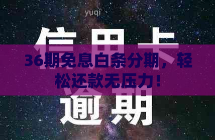 36期免息白条分期，轻松还款无压力！