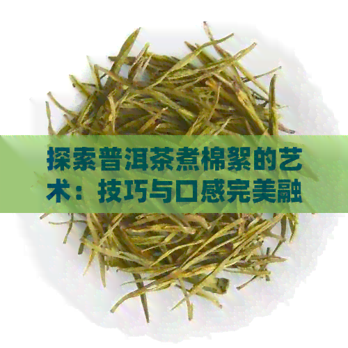 探索普洱茶煮棉絮的艺术：技巧与口感完美融合，让您品尝到最美味的煮茶体验