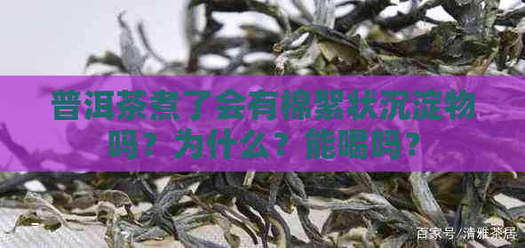 普洱茶煮了会有棉絮状沉淀物吗？为什么？能喝吗？