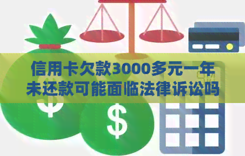 信用卡欠款3000多元一年未还款可能面临法律诉讼吗？