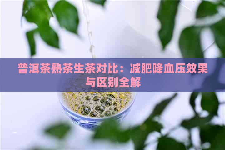 普洱茶熟茶生茶对比：减肥降血压效果与区别全解