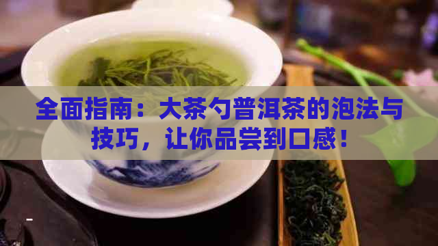 全面指南：大茶勺普洱茶的泡法与技巧，让你品尝到口感！