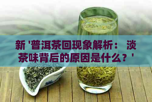 新 '普洱茶回现象解析： 淡茶味背后的原因是什么？'