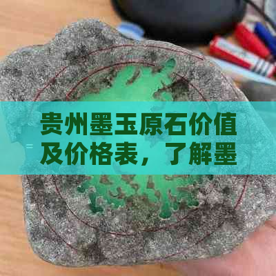 贵州墨玉原石价值及价格表，了解墨玉石材在贵州的重要性。