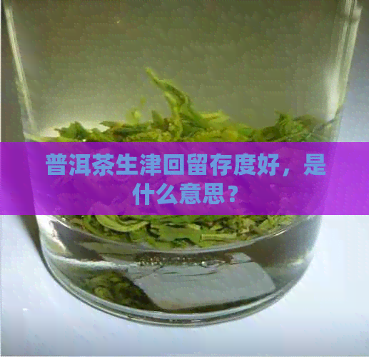 普洱茶生津回留存度好，是什么意思？