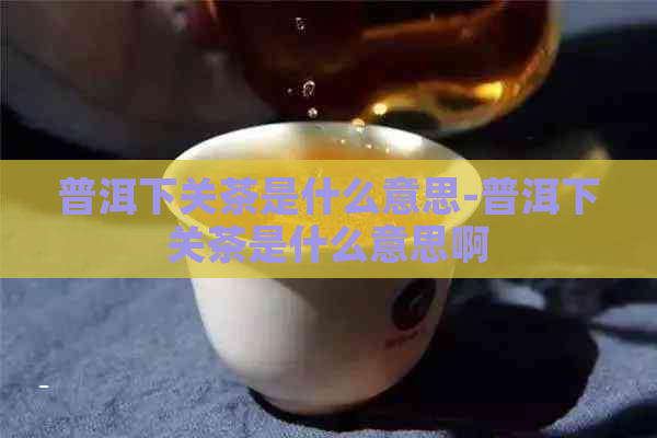 普洱下关茶是什么意思-普洱下关茶是什么意思啊