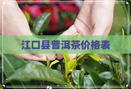 江口县普洱茶价格表