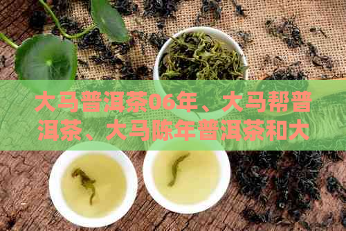 大马普洱茶06年、大马帮普洱茶、大马陈年普洱茶和大益普洱茶马饼的价格