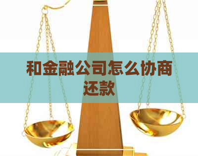 和金融公司怎么协商还款