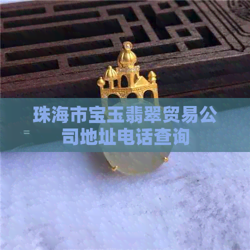 珠海市宝玉翡翠贸易公司地址电话查询