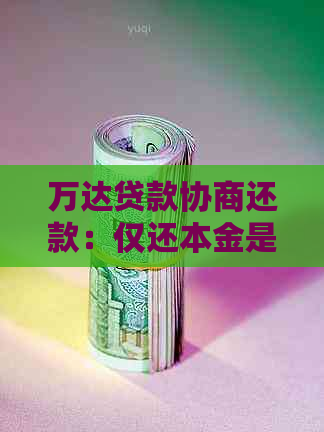 万达贷款协商还款：仅还本金是否真实有效？探讨还款方案与条件