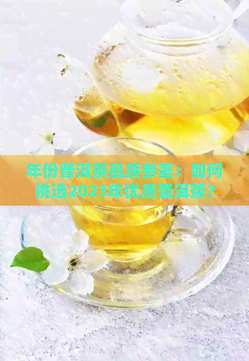 年份普洱茶品质参差：如何挑选2023年优质普洱茶？