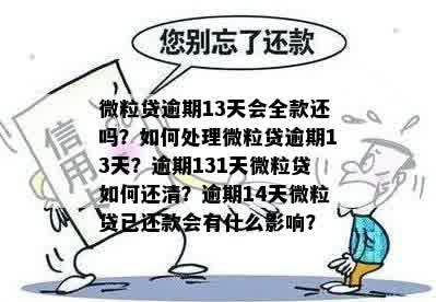 微粒贷逾期13天后的还款处理方式：是否要求一次性还清全额？