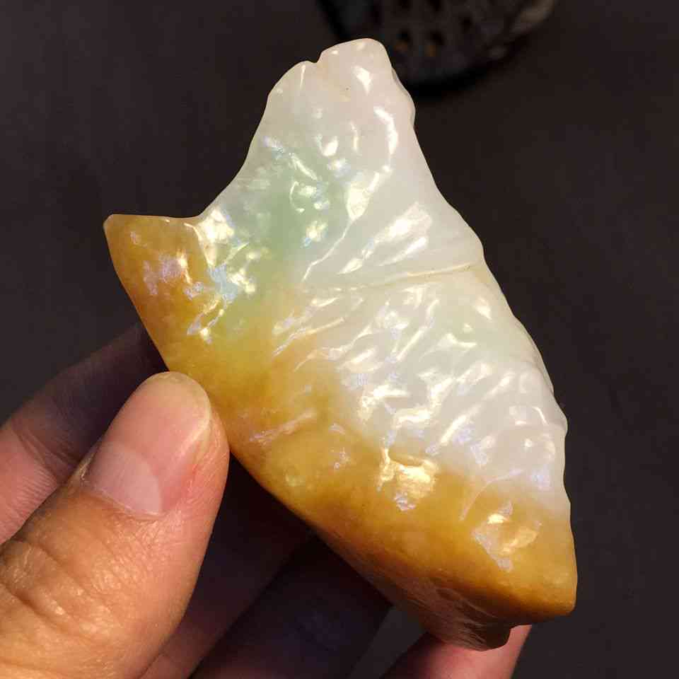 翡翠高冰黄翡边角料胚