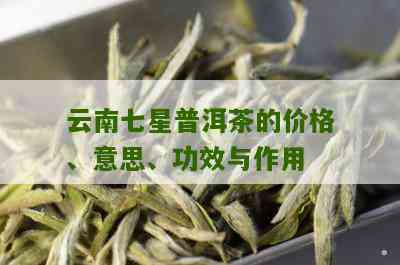 七星普洱茶好喝吗