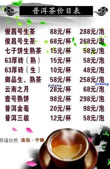 昆明普洱茶单株茶叶价格一览表：全面了解各类普洱茶的价格信息