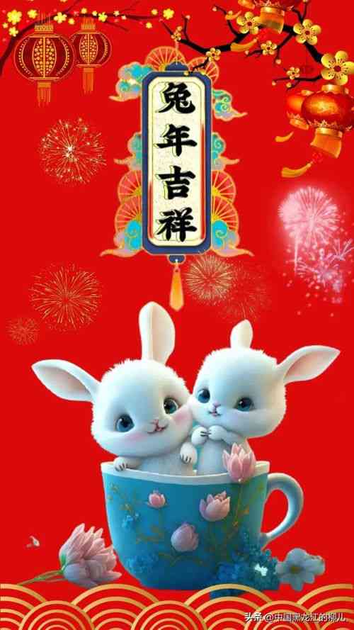 玉兔年祝福语：吉祥如意，兔年幸福