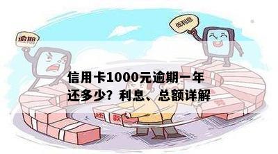 信用卡1000元逾期一年还多少